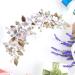 Flower Headband Bridal Headbands Wedding Rhinestone Bride Hair Clip Handmade Floral Headpiece Bridesmaid Party Hair Accessories for Women Girls (Gold) - Buy Online on GoSupps.com