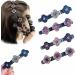 Hair Clips 4 Pack Sparkling Crystal Stone Braided Duckbill Clip Satin Fabric Hair Bands Rhinestone Hair Clips Braided Hair Clip with Rhinestones for Women/Girls