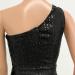 HANXIULIN Women's Sexy V-neck Maxi Dress - Hot Diamond Craft Long Sleeve Color Block Sequin Evening & Cocktail Dress for Parties - Black Size S - Buy Online on GoSupps.com