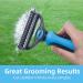 ACKZOT Undercoat Rake for Dogs & Cats - 2 in 1 Dematting Comb & Deshedding Brush - Gently Removes Loose Undercoat, Mats, and Tangled Hair - Blue - Buy Online on GoSupps.com