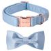 Unique Style Paws dog collar blue satin dog collar with loop which fly adjustable pet collar gift for female or male little dogs XS blue