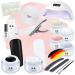 ND24 NAILDESIGN-Geln gel starter set premium with adhesive gel assembly gel French gel sealing gel LED lamp & accessories + Black & White GELE-complete set for beginners-GEL MADE in Germany Starter Set Premium + Black & White GELE