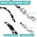 Chew-Proof Heavy Duty Metal Dog Chain Leash - 4FT Black Nylon Rope with Padded Handle - Strong Leads for Large/Medium Dogs - Ideal for Walking, Running, Training - Buy Online on GoSupps.com