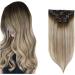 Clip in Hair Extensions 7 Pieces Human Hair Clip in Hair Extensions Ombre Brown Blonde Clip in Extensions Dark Brown Balayage Golden Blonde Ombre Platinum Blonde Seamless Clip Clip in Extensions (Siz 14 inches 100g/Set - Buy Online on GoSupps.com