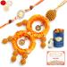 Ghasitaram Gifts Rakhis Online - Rakhi for Brother- Sisters Blessings rm073 Bhaiya Bhabhi Rakhi with 100 GMS of Dryfruits Mix Can 200 GMS of Kaju katli Rakhi Set & 100g Dryfruits Mix Can 200g Kaju katli