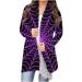 hlysgo Novelty Printed Hallowen Costumes for Women, Long Sleeve Comfortable Plus Size Cardigans T-Shirts Purple Medium