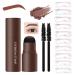 LXZJJM Eyebrow Stamp Stencil Kit - Long-lasting Smudge-free Brow Makeup | Natural and Smooth Texture | Multifunctional | Includes 10 Brow Shapes & Stamps | Reusable eyebrow stencils (02#natural brown)
