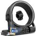 KEYSTP Bike Lock Cable with Combination & Key, Password Lost Retrievable Bicycle Lock Anti-Theft, Coiled Secure Resettable Bike Combination Lock with Mounting Bracket for Bikes and Scooters