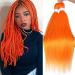Leeven 3 Packs Orange Pre Stretched Braiding Hair for Highlight 26 Inch Yaki EZ Braids Crochet Hair Hot Water Setting Kanekalon Braiding Hair Extension Pre Stretched /Orange# 26 Inch (Pack of 3) ORANGE