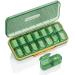 AM/PM Pill Organizer Weekly (7-Day) Pill Box 2 Times a Day 14 Compartments Travel Pill Case Large Removable Individual Pill Case Medicine Organizer 2 Times a Day (Green)