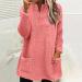 AMhomely Women's Plus Size Soft Teddy Fleece Hoodie - Pink XL | Double Fleece Casual Sweatshirt with V Neck, Pocket, and Lightweight Lounge Top - Buy Online on GoSupps.com