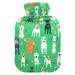 Oarencol hot water bottle with dog paw motif 1 litre green