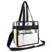 BeeGreen Stadium Clear Bags w Front Pocket and Shoulder Carry Handles Black