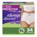Always Discreet Incontinence & Postpartum Underwear For Women Maximum Protection X-Large 34 Count