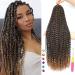 Passion Twist Hair 24 Inch Water Wave Crochet Hair for Black Women 8 Packs Passion Twist Crochet Hair For Passion Twists, Faux Locs, Long Water Wave Braiding Hair Extensions (24 Inch, 1B/27)