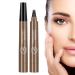 Eyebrow Liquid - 4 Point Eyebrow Waterproof - Eyebrow Marker Black For Nature Simulation Wild Eyebrows Quick Dry Long Wear No Smudge Dark Brown
