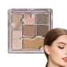 Maquillage de palette d's paupi res | paupi res imperm able 7 couleurs press e chatoyante mate palette de maquillage scintillante pour les adolescents d butants maquillage de voyage Latt la noix de coco crue n 16