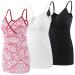 MANCI Nursing Top Tank Cami Women's Cotton Maternity Pajama Tops Sleep Bra for Breastfeeding M White+black+red Pattern