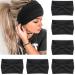 VENUSTE Wide Headbands for Women's Hair Fashion Knotted Head Bands for Adult Women Hair Accessories 6PCS (Black Color)