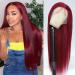 Xeparlo 99j Burgundy Lace Front Wigs Human Hair Pre Plucked 13x4 Straight 99j Human Hair Wig with Baby Hair 150% Density Wine Red Wig Colored straight 99j Lace Front Wig for Women 20 Inch 20 Inch 99J straight lace front ...
