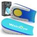 Welnove Shoe Inserts Gel Heel Cushion Cup for Achilles Tendonitis Plantar Fasciitis Heel Pain Heel Spur 0.6" 1" Heel Lift Support for Women 7-10 & Men 5-7(2 Pairs) Blue Small - 0.6"& 1" Height