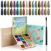16 Colors Solid Gel Nail Polish Gel Palette Nail Polish with Nail Brush Popular Colors Cream Manicure Palette UV Gel Varnish Portable Nail Polish Art Kit for Home DIY Manicure Nail Salon (#01)