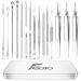 2023 Latest 15 PCS Blackhead Remover Tools, Pimple Popper Tool Kit, Acne Extractor Tool , Professional Stainless Pimple Acne Blemish Removal Tools Set with Metal Case Silver