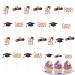 Dirfuny Graduation Cupcake Toppers 2023 | 24 Pieces Class of 2023 Graduation Cupcake Toppers Glitter Class of 2023 Graduation Cupcake Toppers Diploma Grade Caps Cake Toppers Picks for Graduation Rose Gold