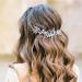Handcess bridal stirring band with crystal beads and silver-colored leaves bridal hair jewelry with rhinestones hair parts for the bride and bridesmaid
