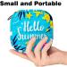 Summer Hello Blue Beach Menstruation Pad Bag with Zipper - Women's Tampon & Napkin Collection Bag for Girls - Buy Online on GoSupps.com