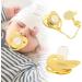 Hyuduo Personalized Golden Baby Pacifier - Safe Curved Design with Clips | Newborn Essentials for 6-18 Months - Buy Online on GoSupps.com