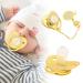 Personalized Golden Baby Pacifier A to Z - 26 Letters Curved Design Safe Materials Healthy Bling with Clips for Babies 6+ - Shop Now! - Buy Online on GoSupps.com