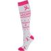 Buy Women's 10-14 mmHg Compression Socks - Medium White with Hope Ribbon for Enhanced Support | International Shipping Available - Buy Online on GoSupps.com