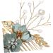 Minkissy Eucalyptus Bride Comb - Strass Decorative Alloy Bridal Hairpiece for Weddings | Medium Green Wedding Accessories - Buy Online on GoSupps.com
