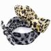 Hodooly Leopard Print Knot Headbands - 2 Piece Rabbit Ear Bow Turban Hair Hoops for Women and Girls - Buy Online on GoSupps.com