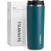 SUNWILL Coffee Cup Travel Mug, Thermal Mug with Leakproof Lid, 470ml Insulated Coffee Flask, Stainless Steel, Cupholder Friendly, Peacock Blue