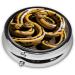 Snake Printed Mini Round Pill Box | 3 Compartment Travel Pill Organizer | Portable Medicine Case for Home & Office - Buy Online on GoSupps.com