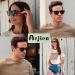 Arjien Retro Round Polarized Sunglasses for Men & Women | UV400 Vintage Style for Driving Golf Beach & Vacation - Black Frame & Lens - Buy Online on GoSupps.com