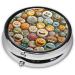 Buy Cute Smiley Face Portable Metal Pill Box | Round Mini 3-Compartment Design for Small Pills | Perfect Travel Accessory - Buy Online on GoSupps.com