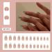Buy Oval Short Artificial French Press On Nails - Silver Short Square Soft Gel Nail Tips | Mrcuvaryas | Full Cover - Buy Online on GoSupps.com