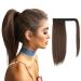 FESHFEN Straight Ponytail Extension Natural Long Ponytails Wrap Around Clip in Pony Tails Hair Piece Synthetic Hairpieces for Women Girls Medium Brown & Light Auburn Mixed 14 inch 14 Inch (Pack of 1) Medium Brown & Light Auburn Mixed 4/30#-Wrap Around