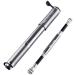 PRO BIKE TOOL Bike Pump with Gauge Fits Presta and Schrader - Accurate Inflation - Mini Bicycle Tire Pump for Road, Mountain and BMX Bikes, High Pressure 100 PSI, Includes Mount Kit Titanium