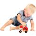 Bino Holzauto Feuerwehr - Wooden Fire Truck Toy for Kids 12 Months+ | Fold-Out Ladder PVC Tires Promotes Hand/Eye Coordination - 17x12x9 cm Red - Buy Online on GoSupps.com