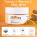 Turmeric Face Clay Mask with Kaolin Clay Vitamin C Clay Mask Deep Cleansing Pore Mask Clay Face Mask Mud Mask for Radiant Skin Oil Balance Face Masks Skincare for Blackhead Blemish & Acne - Buy Online on GoSupps.com