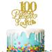 Tenhaisi Gold Glitter 100 Years Blessed & Loved Cake Topper - 100th Birthday Cake Topper -100 and Fabulous Birthday Cake Supplies - 100th Birthday Anniversary Party Decoration