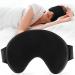 FRESHME 100% Blockout Sleep Mask - Black Super Soft Pure Mulberry Silk Large Eye Mask Blindfold for Men Women Kids Night Sleeping with Luxury Slip Silk Bag and Ear Plugs