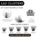 120 Cluster 3D False Eyelashes Kit - D Curl, Reusable, Natural Look | DIY Cluster Eyelash Extensions - 10-16MM-DM27 - Buy Online on GoSupps.com