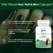 ORIBITE Hair Nail & Skin Supplement | Biotin Grape Seed Extract & Amla | Stronger Hair Healthier Nails & Glowing Skin | 500mg 60 Veg Capsules | Non-GMO Gluten Free - Buy Online on GoSupps.com
