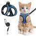 Cat Harness and Lead for Walking Escape Proof Adjustable Kitten Vest Harness Reflective Soft Mesh Puppy Harness for Outdoor Comfort Fit Easy to Control Blue XS