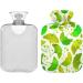 Naanle Hot Water Bottle with Cover - Ginkgo Leaf Design 2L Warmth & Cold Therapy for Back Pain Relief Neck Hand and Feet Warmer - Buy Online on GoSupps.com